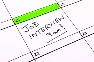 A Job Interview date written on a Calendar.