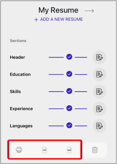 Resume download options on mobile