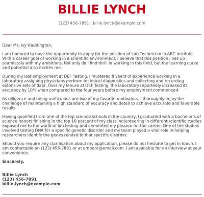Cover Letter Lab